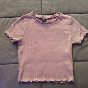 Ribbed, pink/purple crop top